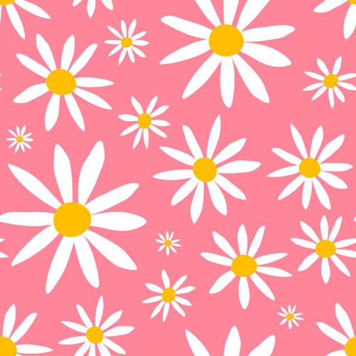 四方连续纹样,雏菊,甘菊,可爱的,纺织品矢量图素材_id:345441494
